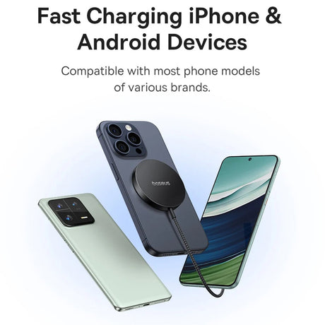Incarcator Baseus Magnetic Wireless Simple Mini4 Air (P10278200S11-00), Fast Charging, Cable Type-C, Qi2, 15W, Frost Silver