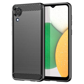 Husă Techsuit Carbon Silicone neagră pentru Samsung Galaxy A03 Core
