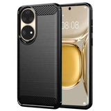Husa de protectie Techsuit Carbon Silicone compatibil cu Huawei P50 Pro, Negru