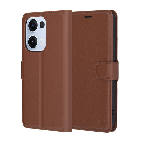 Husa de protectie Techsuit Leather Folio compatibil cu Oppo Reno13, Maro