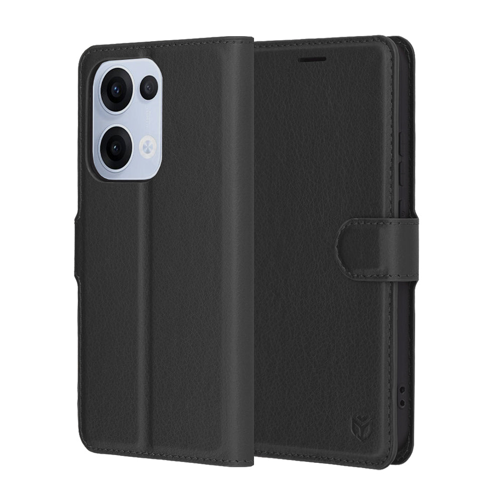 Husa de protectie Techsuit Leather Folio compatibil cu Oppo Reno13, Negru