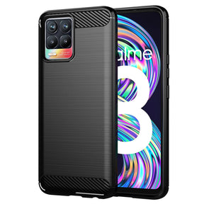 Husa de protectie Techsuit Carbon Silicone compatibil cu Realme 8 4G / 8 Pro 4G, Negru