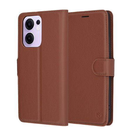 Husa de protectie Techsuit Leather Folio compatibil cu Oppo Reno13 F 4G / Reno13 F 5G / Reno13 FS 5G, Maro