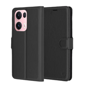 Husa de protectie Techsuit Leather Folio compatibil cu Oppo Reno13 Pro, Negru
