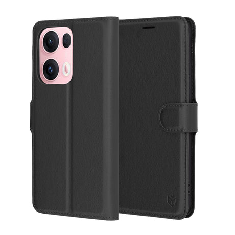 Husa de protectie Techsuit Leather Folio compatibil cu Oppo Reno13 Pro, Negru