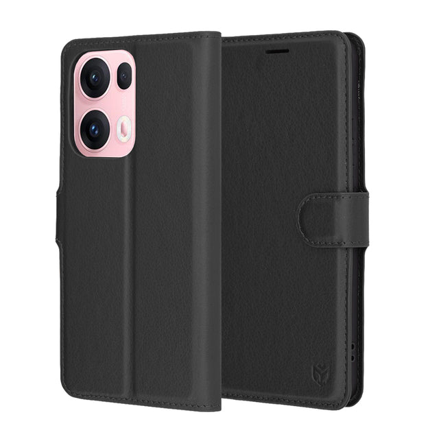 Husa de protectie Techsuit Leather Folio compatibil cu Oppo Reno13 Pro, Negru