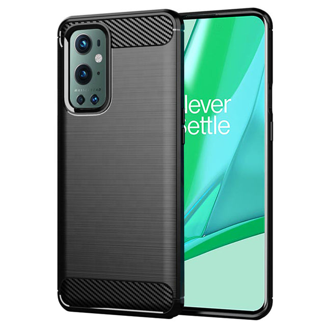 Husa de protectie Techsuit Carbon Silicone compatibil cu OnePlus 9 Pro, Negru
