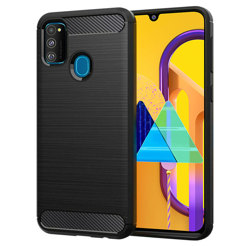 Husa de protectie Techsuit Carbon Silicone compatibil cu Samsung Galaxy M21 / M30S, Negru