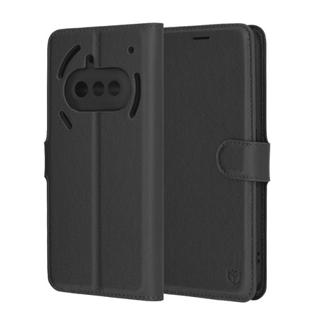Husa de protectie Techsuit Leather Folio compatibil cu Nothing Phone (3a), Negru