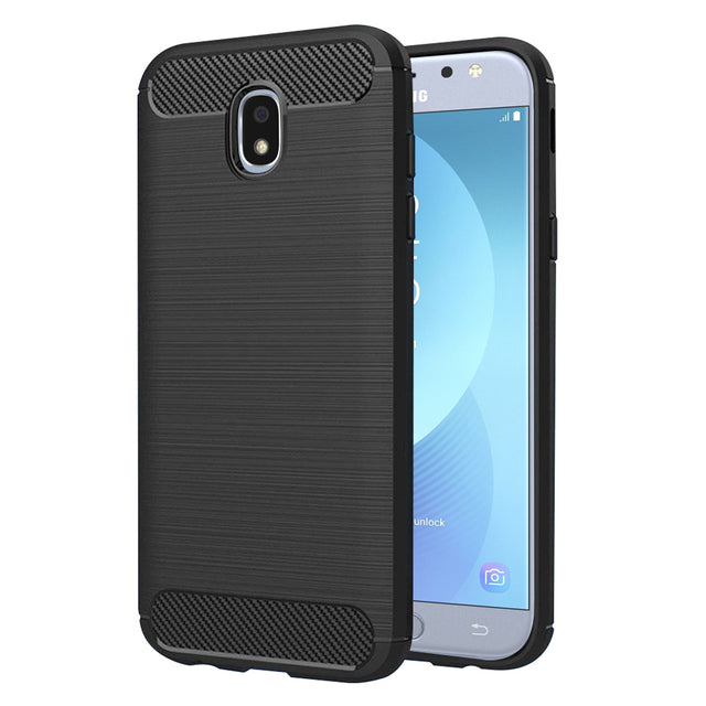 Husa de protectie Techsuit Carbon Silicone compatibil cu Samsung Galaxy J5 2017 J530 / Galaxy J5 Pro 2017, Negru
