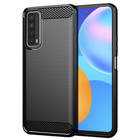 Husa de protectie Techsuit Carbon Silicone compatibil cu Huawei P Smart 2021, Negru