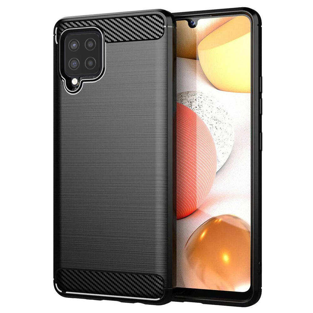 Husa de protectie TechSuit Carbon Silicone compatibil cu Samsung Galaxy A42 5G, Negru