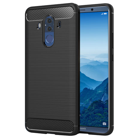 Husa de protectie Techsuit Carbon Silicone compatibil cu Huawei Mate 10 Pro, Negru
