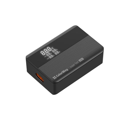 Gadget ColorWay Charger Cable Adapter (CW-CHS041PD-BK), 2xUSB QC, 2xType-C PD3.0 PPS, Huawei FCP, VOOC, 100W, LED Display, Negru