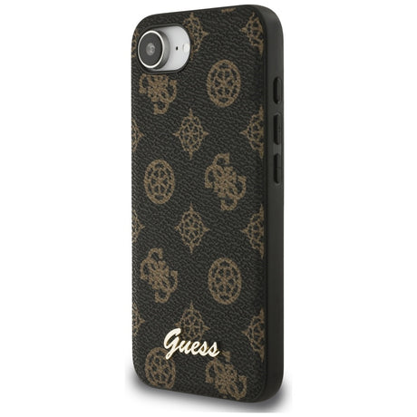 Husa de protectie Guess Peony Script MagSafe (GUHMPSE4PGPYSK) compatibil cu iPhone 16e / iPhone 17e, Negru