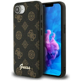Husa de protectie Guess Peony Script MagSafe (GUHMPSE4PGPYSK) compatibil cu iPhone 16e / iPhone 17e, Negru
