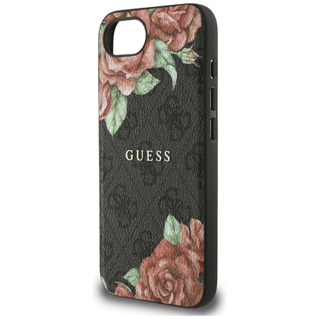 Husa de protectie Guess Hardcase 4G Flower Print MagSafe (GUHMPSE4P4ROPEMCK) compatibil cu iPhone 16e / iPhone 17e, Negru
