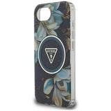 Husa de protectie Guess IML Metal Glitter Flowers Triangle MagSafe (GUHMPSE4HFLPEDK) compatibil cu iPhone 16e / iPhone 17e, Negru