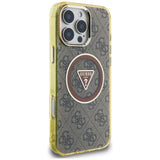 Husa de protectie Guess IML Metal Glitter 4G Circle Triangle MagSafe (GUHMP16XHG4PRTGW) compatibil cu iPhone 16 Pro Max, Maro