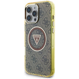 Husa de protectie Guess IML Metal Glitter 4G Circle Triangle MagSafe (GUHMP16XHG4PRTGW) compatibil cu iPhone 16 Pro Max, Maro