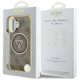 Husa de protectie Guess IML Metal Glitter 4G Circle Triangle MagSafe (GUHMP16SHG4PRTGW) compatibil cu iPhone 16, Maro