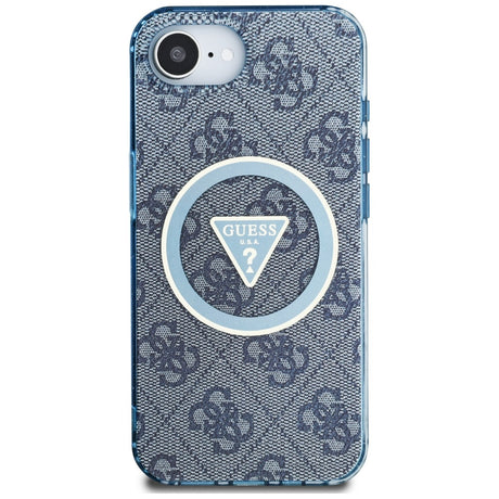 Husa de protectie Guess IML Metal Glitter 4G Circle Triangle MagSafe (GUHMPSE4HG4PRTGB) compatibil cu iPhone 16e / iPhone 17e, Albastru
