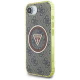 Husa de protectie Guess IML Metal Glitter 4G Circle Triangle MagSafe (GUHMPSE4HG4PRTGW) compatibil cu iPhone 16e / iPhone 17e, Maro