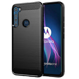 Husa de protectie Techsuit Carbon Silicone compatibil cu Motorola One Fusion Plus, Negru