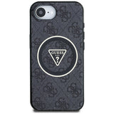Husa de protectie Guess IML Metal Glitter 4G Circle Triangle MagSafe (GUHMPSE4HG4PRTGK) compatibil cu iPhone 16e / iPhone 17e, Negru