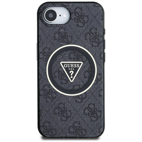 Husa de protectie Guess IML Metal Glitter 4G Circle Triangle MagSafe (GUHMPSE4HG4PRTGK) compatibil cu iPhone 16e / iPhone 17e, Negru
