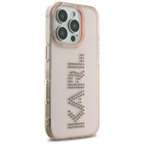 Husa de protectie Karl Lagerfeld IML Rhinestones (KLHCP16LHKLSTDCP) compatibil cu iPhone 16 Pro, Roz Logo