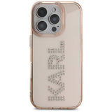 Husa de protectie Karl Lagerfeld IML Rhinestones (KLHCP16LHKLSTDCP) compatibil cu iPhone 16 Pro, Roz Logo