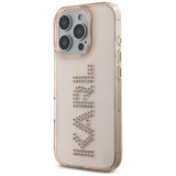 Husa de protectie Karl Lagerfeld IML Rhinestones (KLHCP16LHKLSTDCP) compatibil cu iPhone 16 Pro, Roz Logo