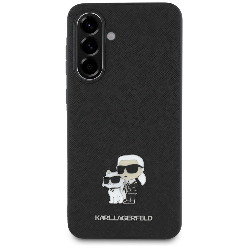 Husa de protectie Karl Lagerfeld Saffiano (KLHCSA36PSAKCMPK) compatibil cu Samsung Galaxy A36 5G, Karl&Choupette Metal Pin
