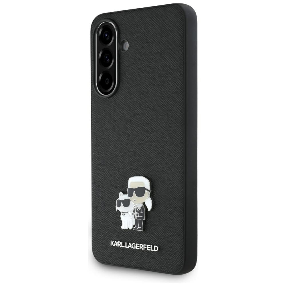 Husa de protectie Karl Lagerfeld Saffiano (KLHCSA36PSAKCMPK) compatibil cu Samsung Galaxy A36 5G, Karl&Choupette Metal Pin
