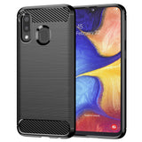 Husa pentru Samsung Galaxy A20e - Techsuit Carbon Silicone - Black