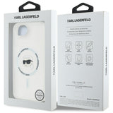 Husa de protectie Karl Lagerfeld IML MagSafe (KLHMPSE4HLSKIH) compatibil cu iPhone 16e / iPhone 17e - White Karl`s Head