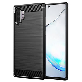 Fekete Techsuit Carbon Silicone tok Samsung Galaxy Note 10 Plus 4G készülékhez