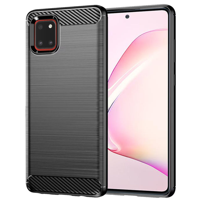 Husa de protectie Techsuit Carbon Silicone compatibil cu Samsung Galaxy Note 10 Lite, Negru