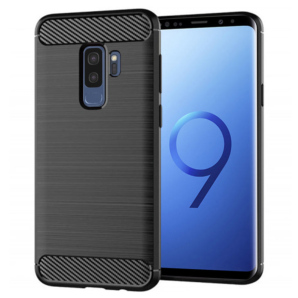 Husa de protectie Techsuit Carbon Silicone compatibil cu Samsung Galaxy S9 Plus, Negru