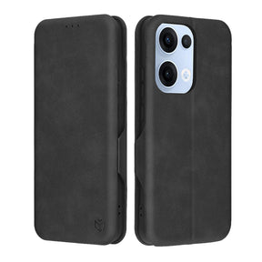 Husa de protectie Techsuit Safe Wallet Plus compatibil cu Oppo Reno13, Negru