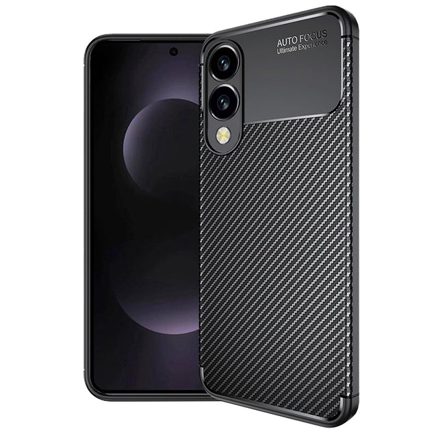 Husa de protectie Techsuit CarbonFiber compatibil cu Samsung Galaxy S25 Edge, Negru