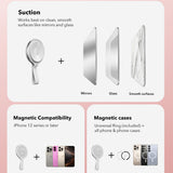 Suport ESR Suction Phone HaloLock (2K6500201), Hands-Free Mirror Phone Stand, Magnetic, 360° Rotation Ring, Alb