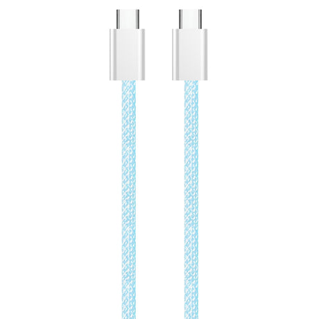 Cablu ColorWay (CW-CBPDCC061-BL), for MacBook Pro, Type-C to Type-C, PD Fast Charging 60W, 3A, Nylon, 1m, Albastru