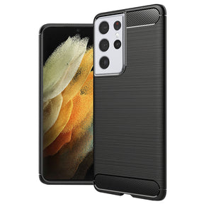 Husa de protectie Techsuit CarbonFiber compatibil cu Samsung Galaxy S21 Ultra 5G, Negru