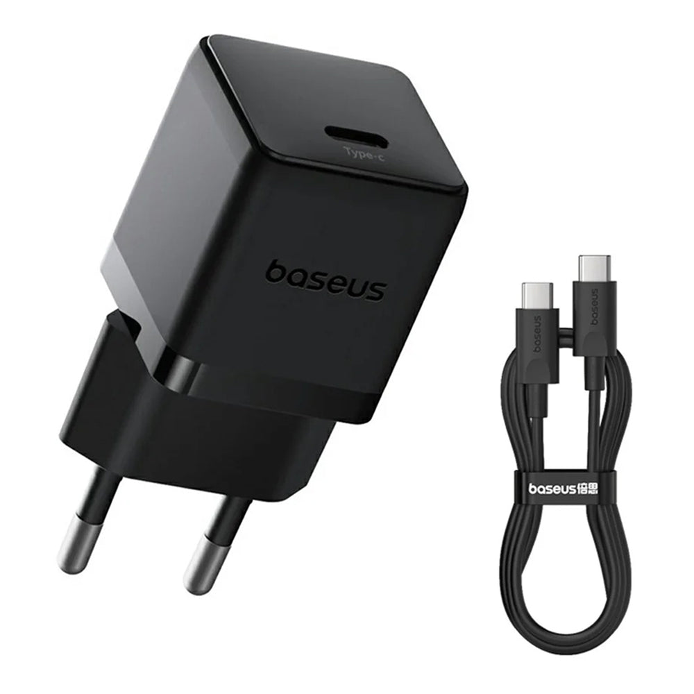 Incarcator Baseus (P10111602113-01), USB-C, PD 20W, 1m, Negru