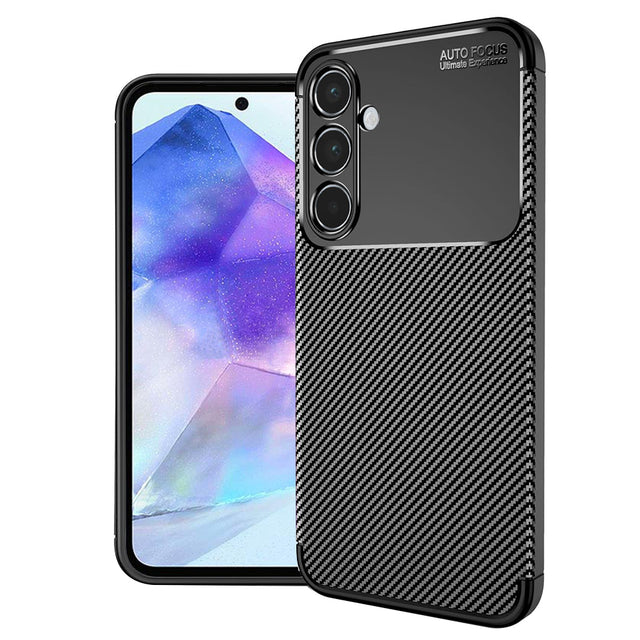 Husa de protectie Techsuit CarbonFiber compatibil cu Samsung Galaxy A55 5G, Negru