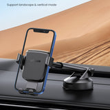 Suport Ugreen Gravity Phone LP200 (60990B), for Dashboard, Suction Cup, Telescopic Arm, 360°, for 4.7" - , Negru