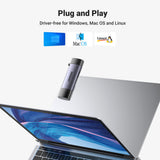 Adaptor Ugreen Card Reader CM185, USB/USB-C la SD/TF, 5Gb/s, Gri