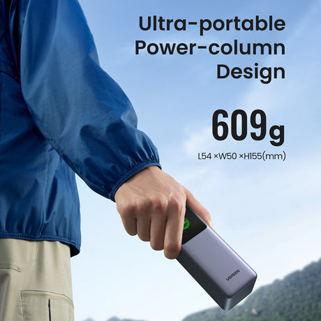 Baterie externa Ugreen PB722 (35525B), Fast Charging, Digital Display, 25000mAh, USB, 2x Type-C, 200W, QC, PD, 5V/3A, Gri